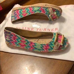 Elaine Turner Slip ons.. Bamboo Buckle Size 8 New